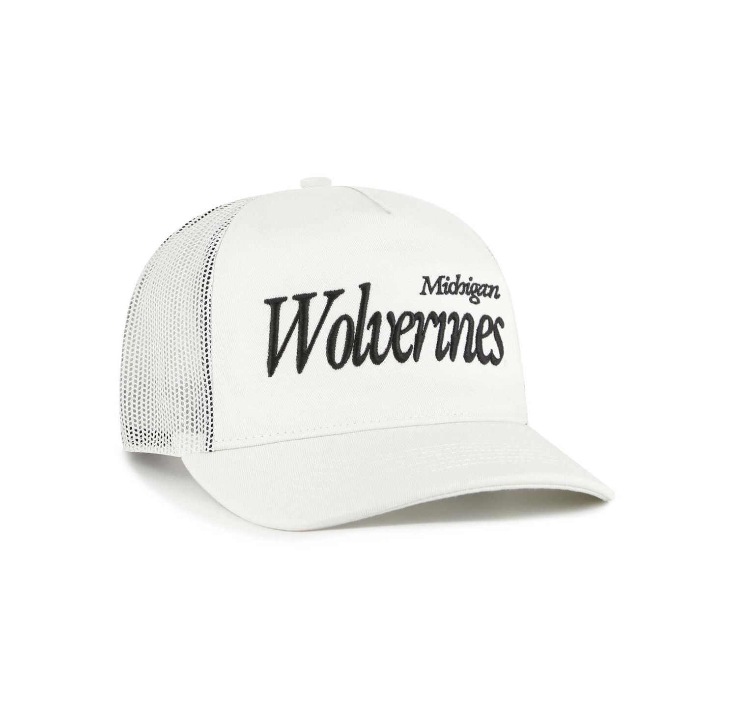 Men's and Women's Cream Michigan Wolverines Foundation Script Adjustable Trucker Hat