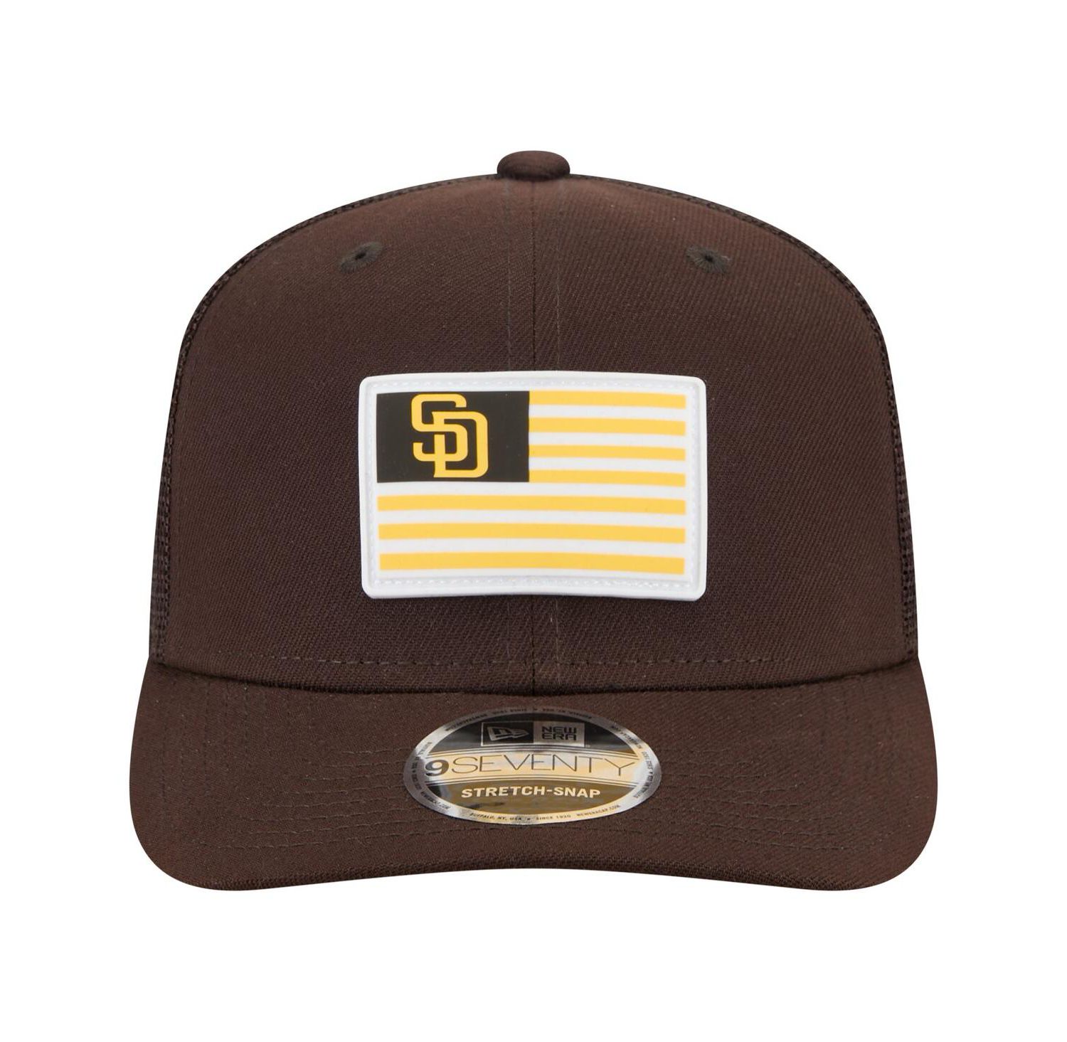 Men's Brown San Diego Padres Flag 9SEVENTY Stretch-Snap Hat
