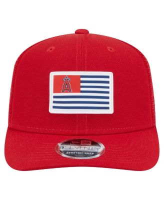 Men's Red Los Angeles Angels Flag 9SEVENTY Stretch-Snap Hat