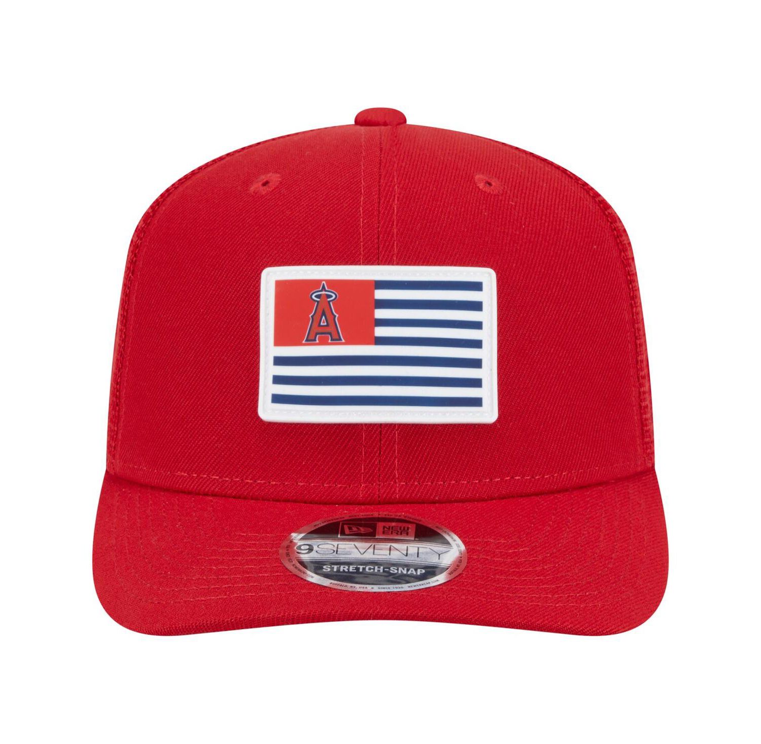 Men's Red Los Angeles Angels Flag 9SEVENTY Stretch-Snap Hat