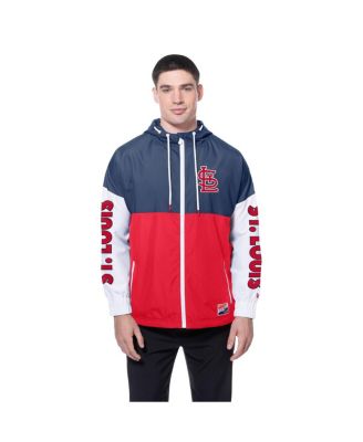 Men's Red/Navy St. Louis Cardinals Color Block Full-Zip Hoodie Windbreaker