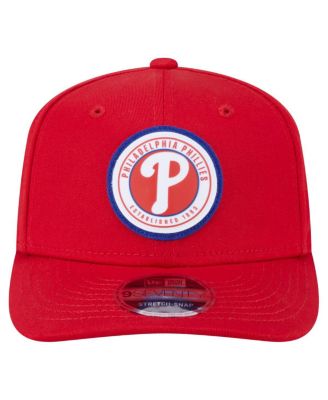 Men's Red Philadelphia Phillies Circle Patch 9SEVENTY Stretch-Snap Hat