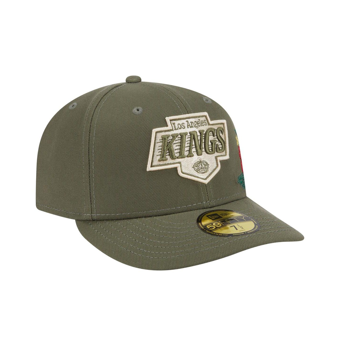 Мужская кепка New Era Olive Los Angeles Kings Tonal Florals 59FIFTY Fitted Hat — фото 4