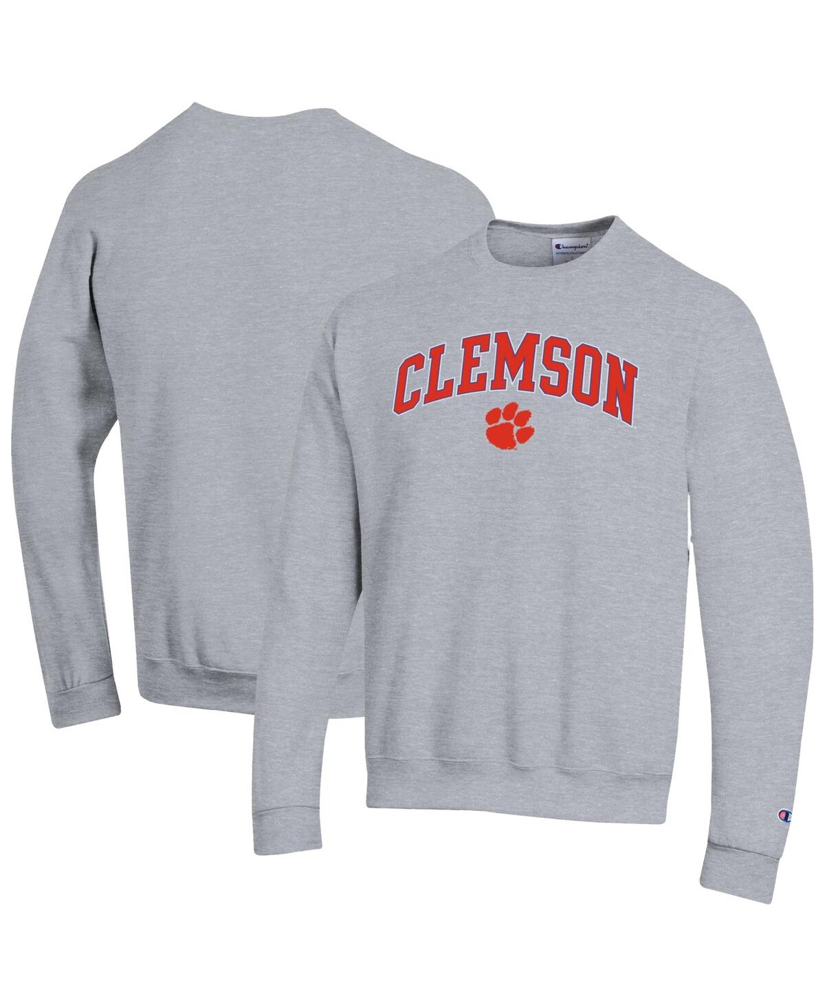 Men'sÂ Heather Gray Clemson Tigers Arch Over Logo Pullover Sweatshirt - Heather Gray