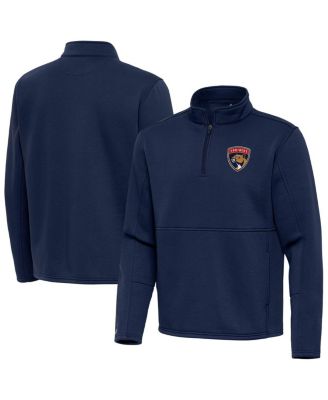 Antigua - Men's Navy Florida Panthers Twist Quarter-Zip Pullover Jacket