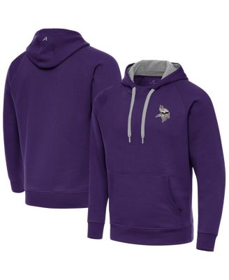 Antigua - Men's Purple Minnesota Vikings Brushed Carbon Victory Pullover Hoodie