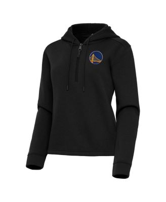 Antigua - Women's Black Golden State Warriors Contemporary Quarter-Zip Hoodie