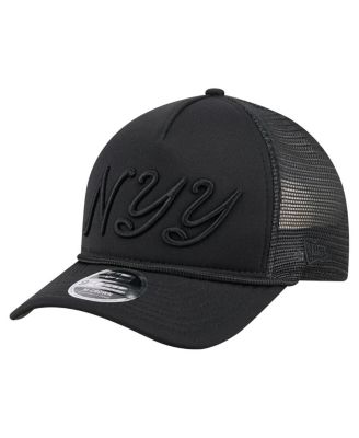 New Era - Men's Black New York Yankees City Initial 9FORTY A-Frame M-Crown Adjustable Trucker Hat