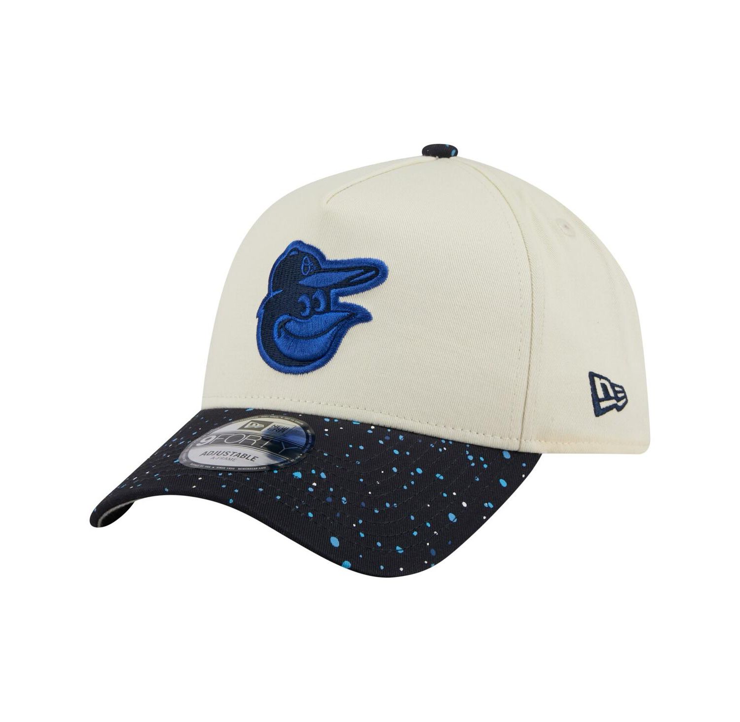 Men's Cream Baltimore Orioles Speckle A-Frame 9FORTY Adjustable Hat