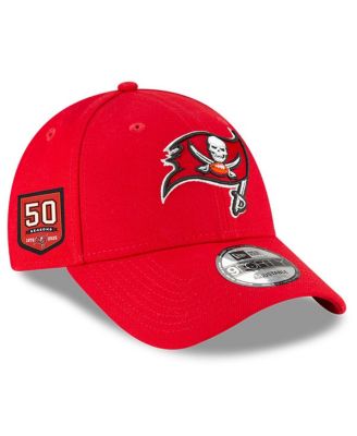 New Era - Men's Red Tampa Bay Buccaneers 50th Anniversary Side Patch 9FORTY Adjustable Hat