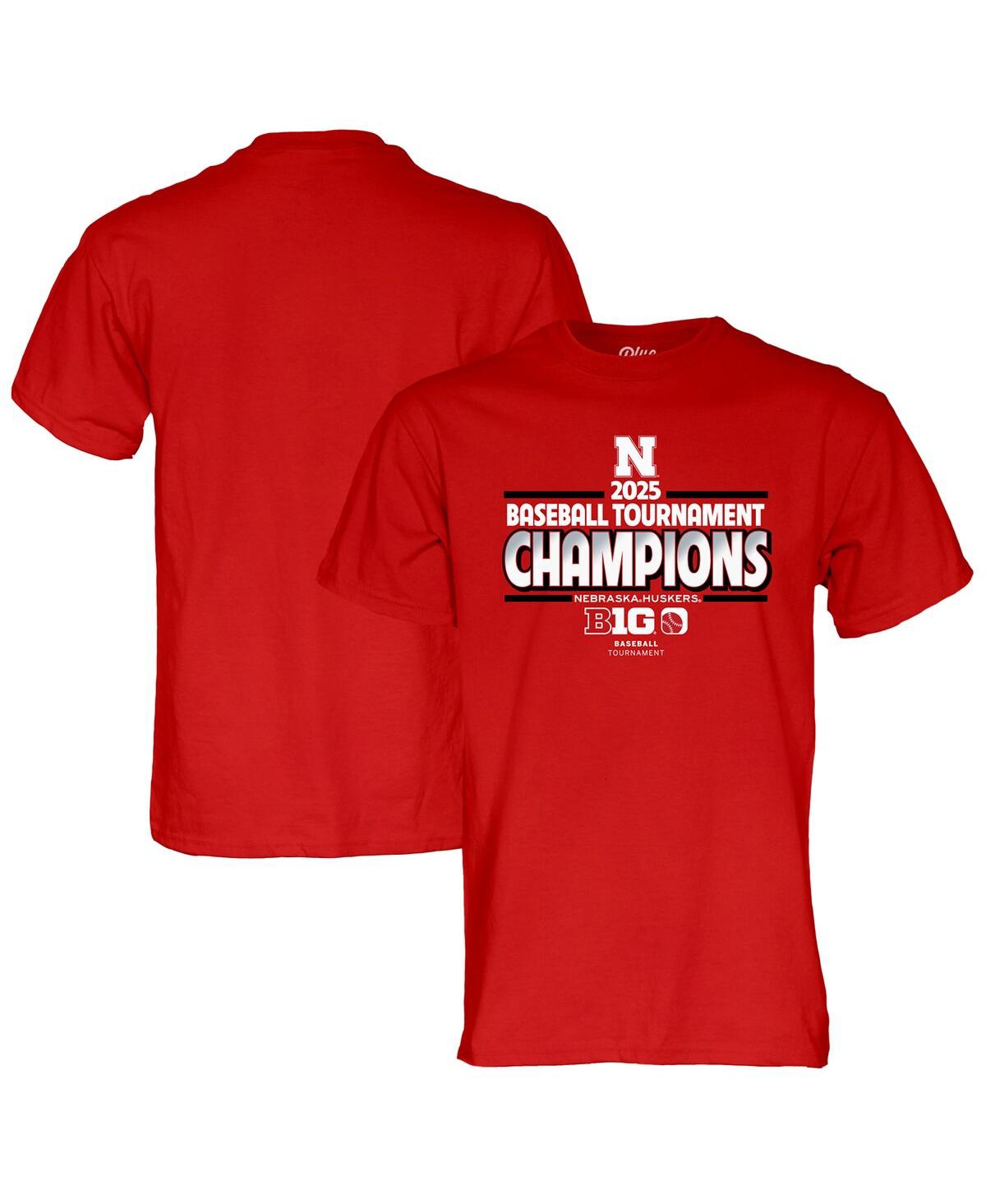 Men's and Women's Scarlet Nebraska Huskers 2025 Big Ten Baseball Conference Tournament Champions T-Shirt - Scarlet