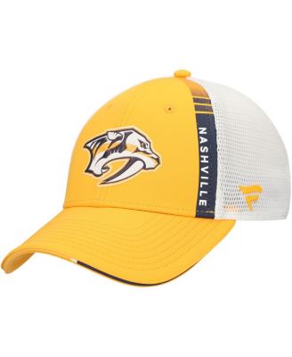 Fanatics - Men's Gold Nashville Predators Authentic Pro Draft Adjustable Trucker Hat