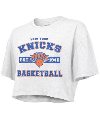 Women's White New York Knicks Boxy Crop Top