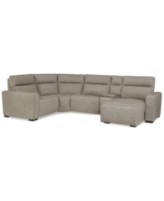 Miren 5-Pc. Fabric Sectional with 2 Power Headrest Recliners with Console, Exclusively at Macy's