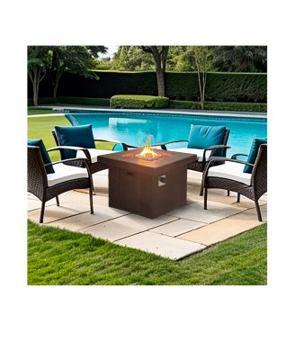 32 in. Square Fire Pit - Brown