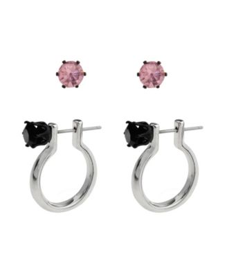 Faux Stone Punk Romance Stud Huggie Earring Set