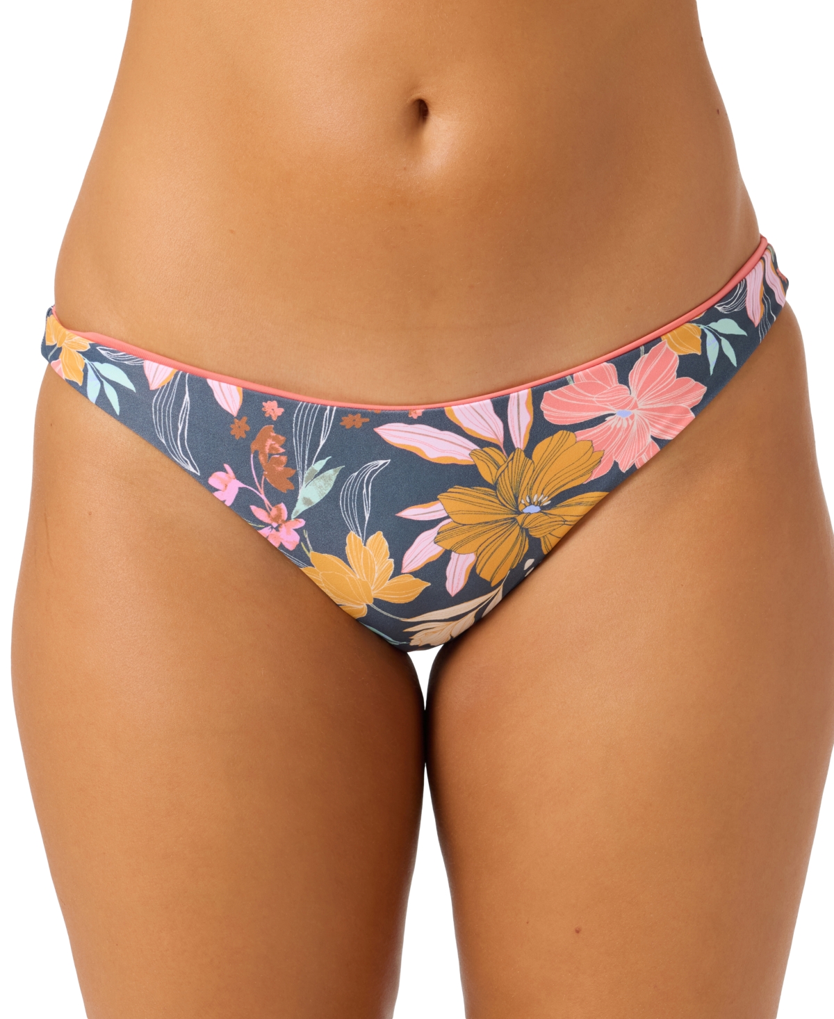 O'neill Women's Mila Floral-print Bikini Bottoms In Gray