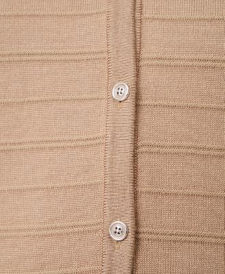 Plus Size Textured Stripe Cardigan Sweater