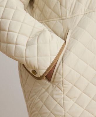 Plus Size Faux-Sherpa-Collar Quilted Coat