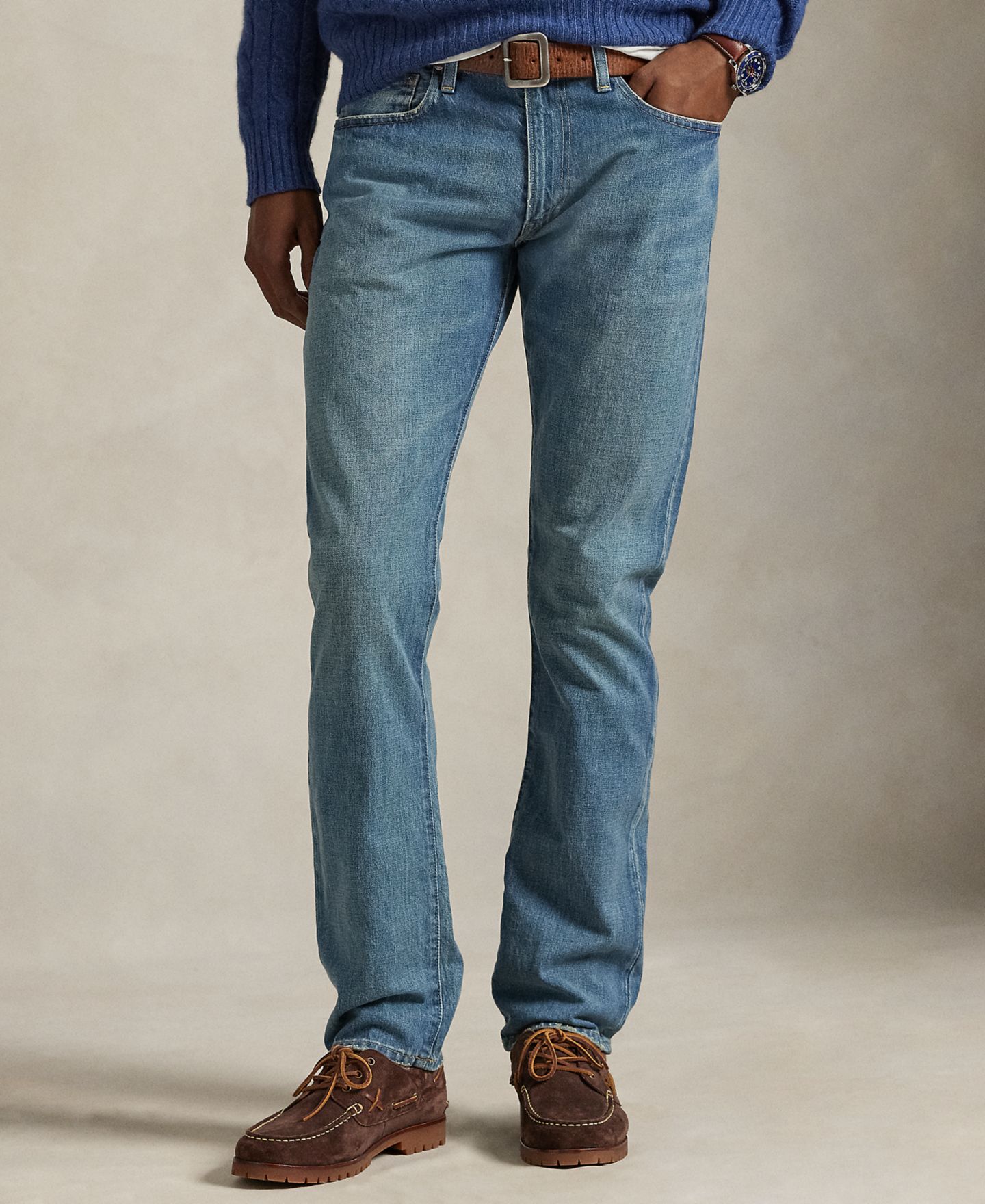 Мужские джинсы Polo Ralph Lauren Varick Slim Straight Indigo-Dyed, цвет: Robinson — фото 4