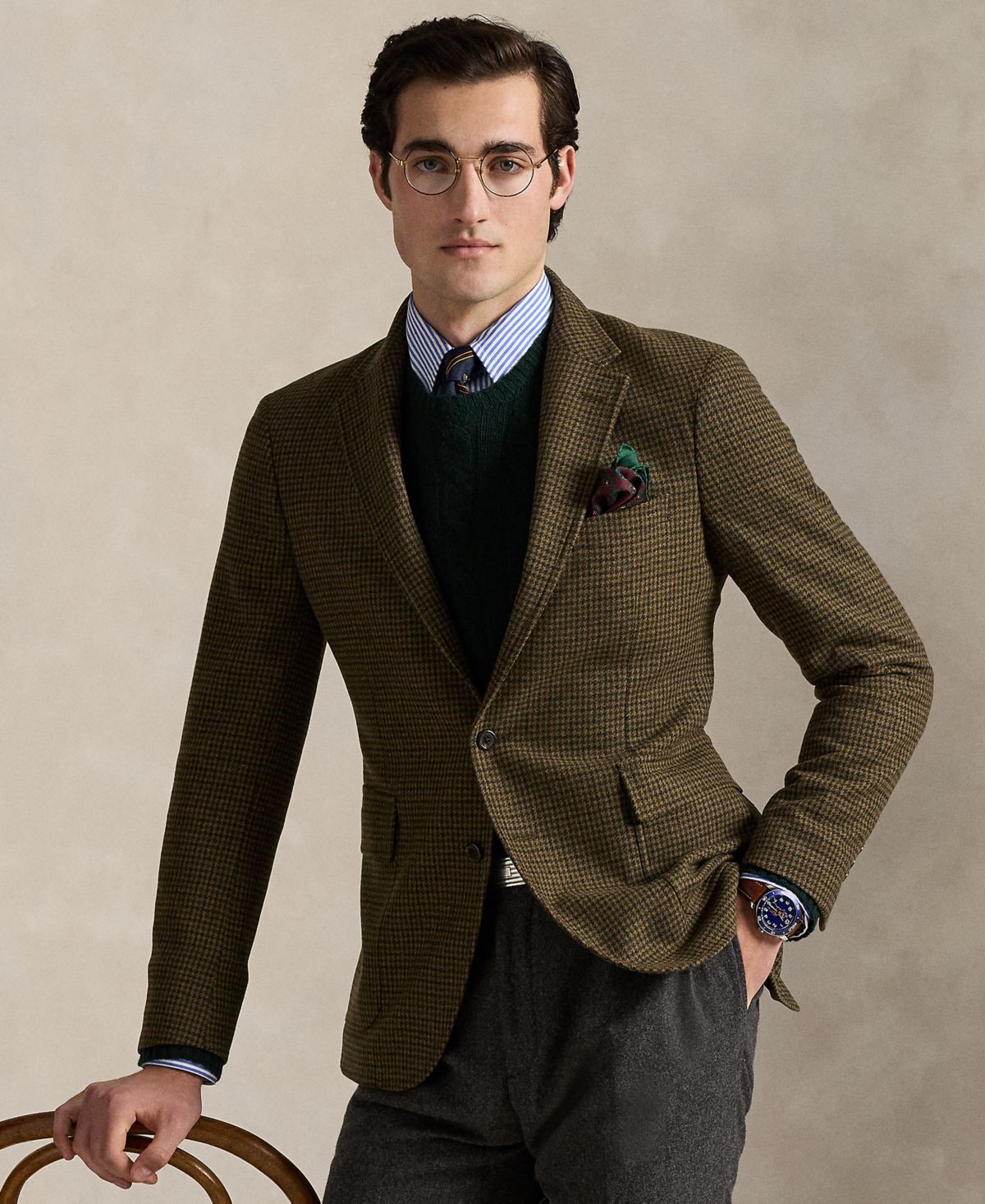 Мужское спортивное пальто Polo Modern из полушерстяной ткани в клетку