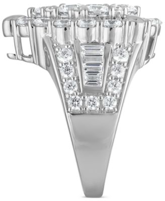 Diamond Halo Cluster Pear Ring (4 ct. t.w.) in 14k White Gold