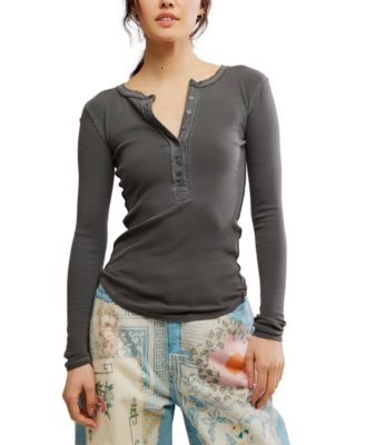 Free People - Women's Long-Sleeve Henley Top