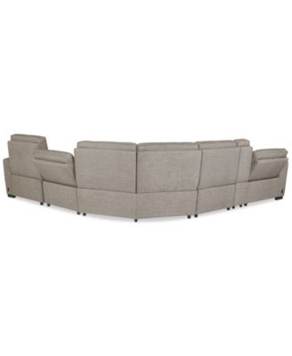 Miren 6-Pc. Fabric Sectional with 3 Power Headrest Recliners with Console, Exclusively at Macy's