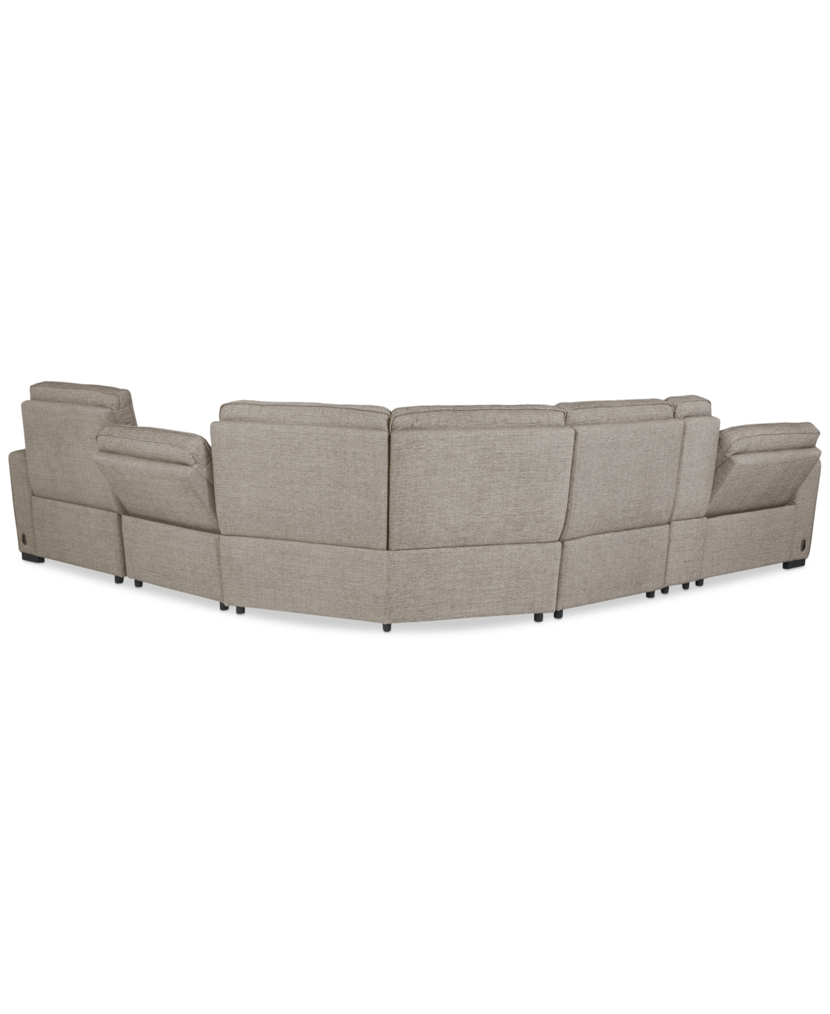 Macy's Miren 6-pc. Fabric Sectional With 3 Power Headrest Recliners With Console, Exclusively At  In Neutral
