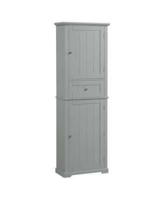 67.3"H Tall Bathroom Cabinet with Drawer, Adjustable Shelf, Painted MDF