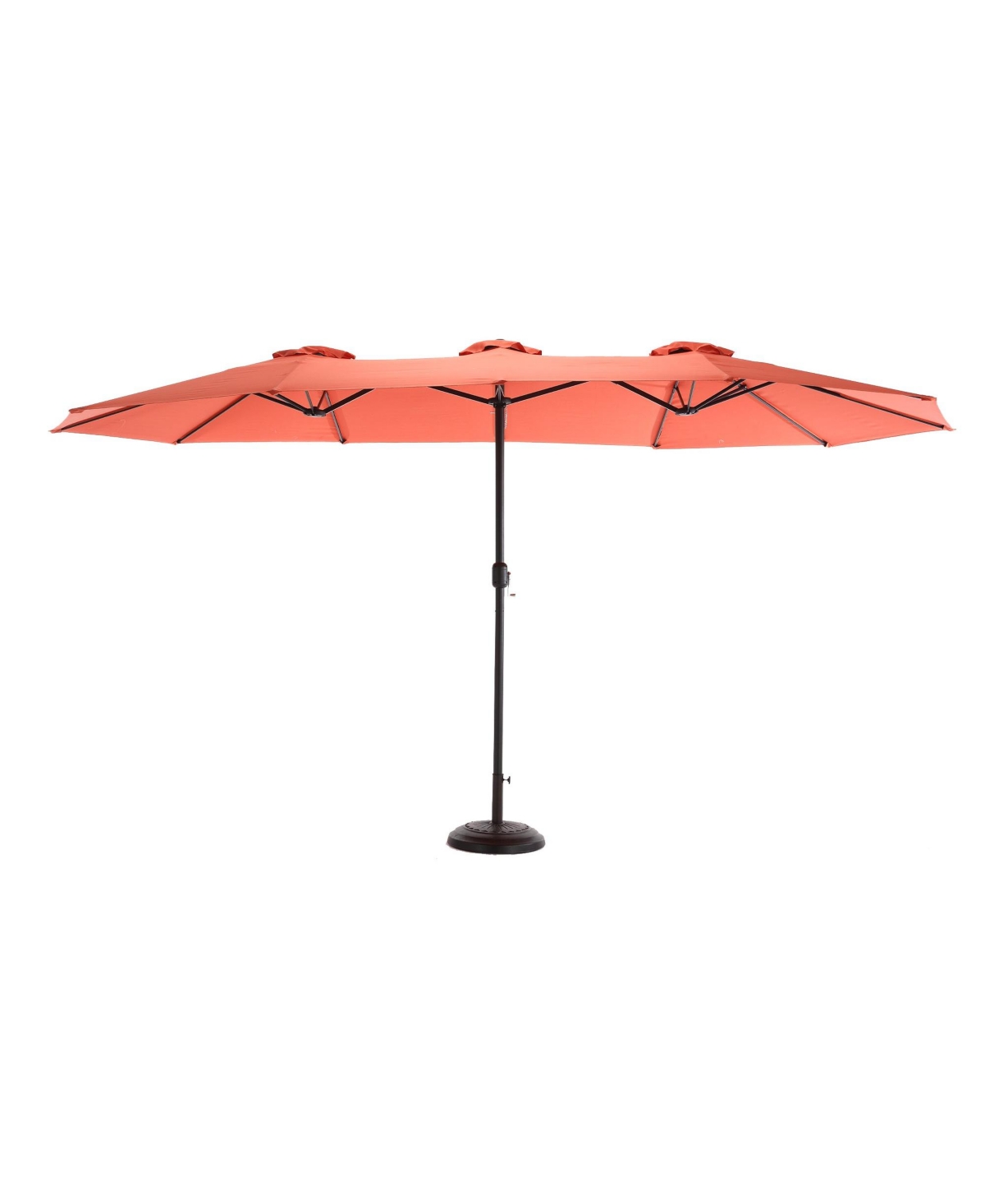 14.8 Ft Double Sided Outdoor Umbrella Rectangular Large with Crank ( Orange ) - Orange