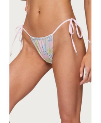 Women's Patchwork String Bikini Bottom