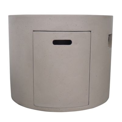 31 Inch Round MgO Fire Pit 40000 BTU Light Weight Concrete Light Grey for Outdoor Patio Backyard