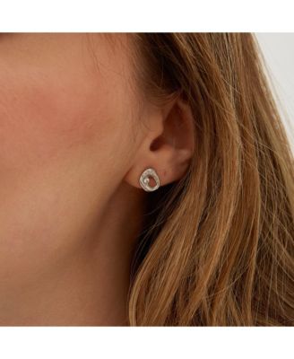 Dripping Molten Natural Textured Sterling Silver Authentic Earrings