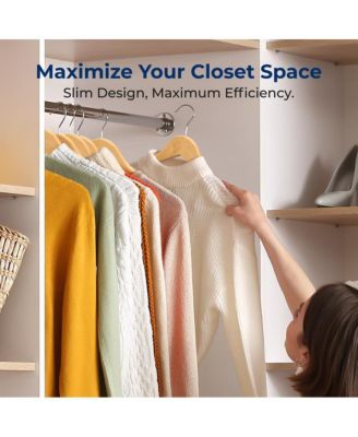 20 Pcs. of Solid Wooden Hangers for Clothes - Heavy Duty Suit Hanger Set with Chrome 360&amp;#xB0; Swivel Hook (Natural Color