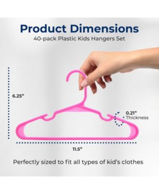 40 Pcs. Non-Slip Plastic Kids Hangers - Durable and Space-Saving Closet Organizers for Infants, Toddlers, and Kids' Clothing