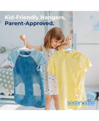 40 Pcs. Non-Slip Plastic Kids Hangers - Durable and Space-Saving Closet Organizers for Infants, Toddlers, and Kids' Clothing (White