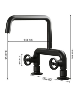 2-Handle 2 Holes Deck Mount Modern Kitchen Faucet With 360 ° Swivel Spout