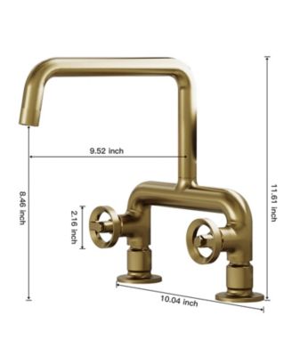 2-Handle 2 Holes Deck Mount Modern Kitchen Faucet With 360 ° Swivel Spout