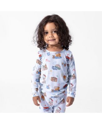 Kids Unisex Kids' Vintage Suitcases Set of 2 Piece Pajamas
