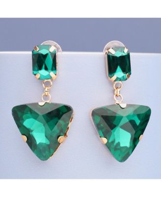 Women's Triangle Stone Drop Earrings