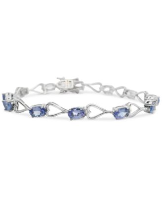 Tanzanite Heart Link Bracelet (10-3/4 ct. t.w.) in Sterling Silver