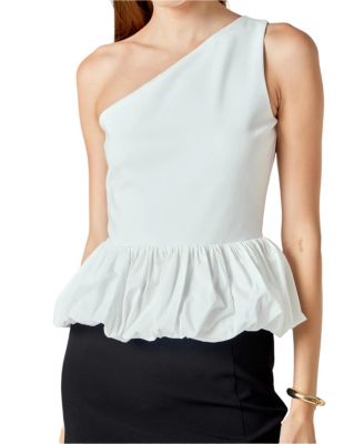 Women's Cotton Blouson Mixed Media Top