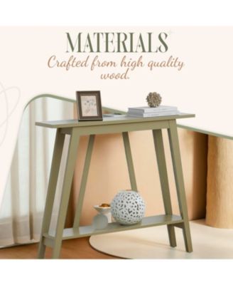 Conway Console Table Functional Narrow Wood Accent Entryway Table with Storage Shelf