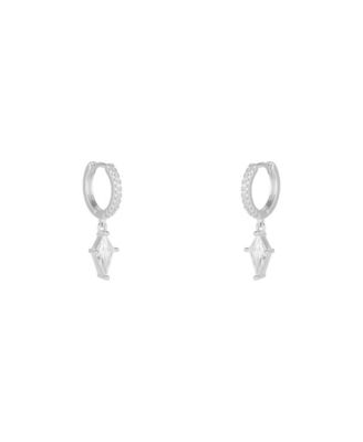 Spero London Sterling Silver Triangle Pave Spike Hoop Earrings - Silver 72$