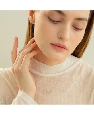 Sterling Silver 18k Gold Plated Colette Chic Ribbon Necklace