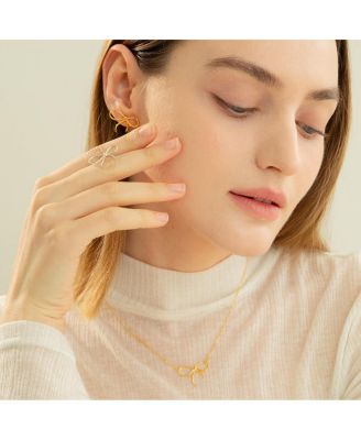 Sterling Silver 18k Gold Plated Colette Chic Ribbon Necklace