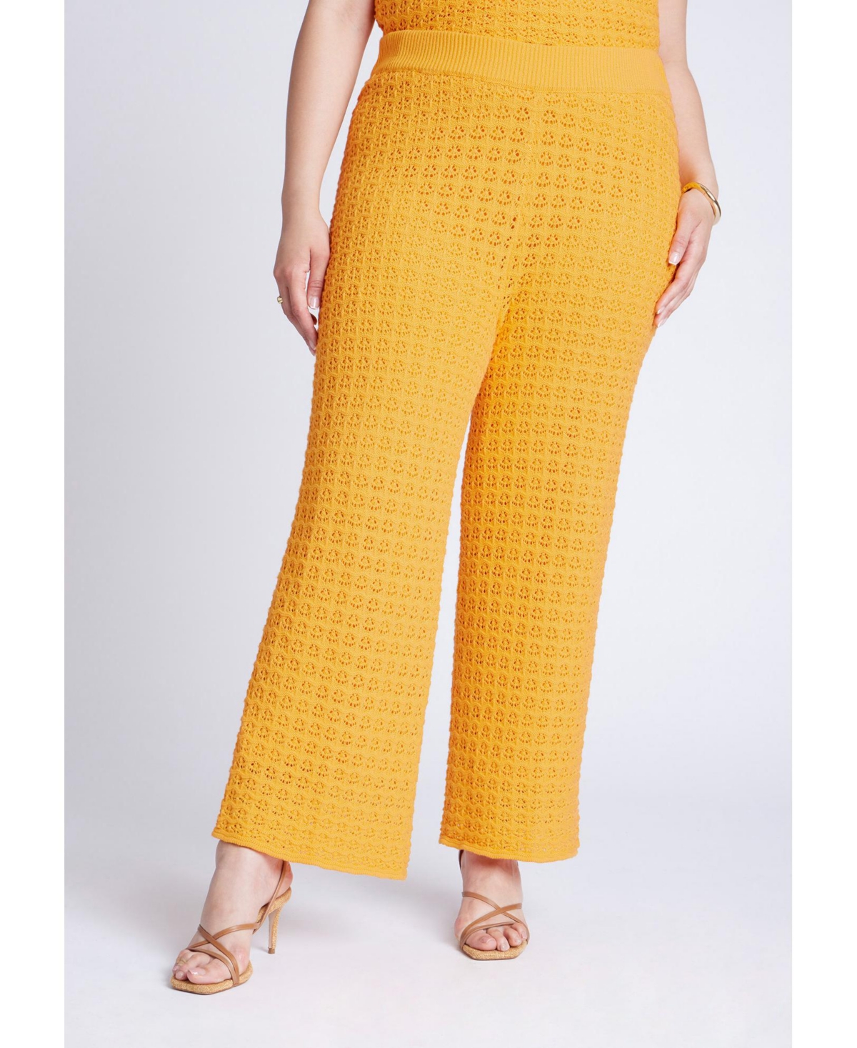 Women's Crochet Knit Pant - Radiant yellow