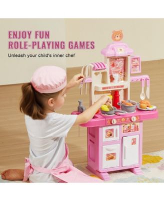 Kids Kitchen Playset with 48 Piece Pretend Cooking Accessories for Imaginative Play