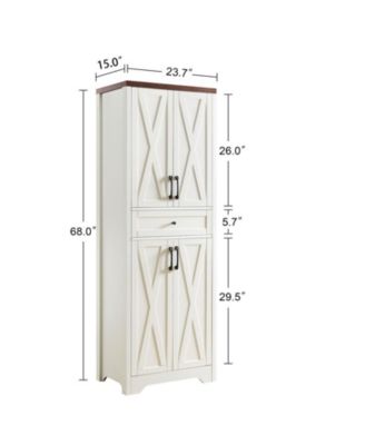 CASAINC 68" White Freestanding Tall Kitchen Cabinet